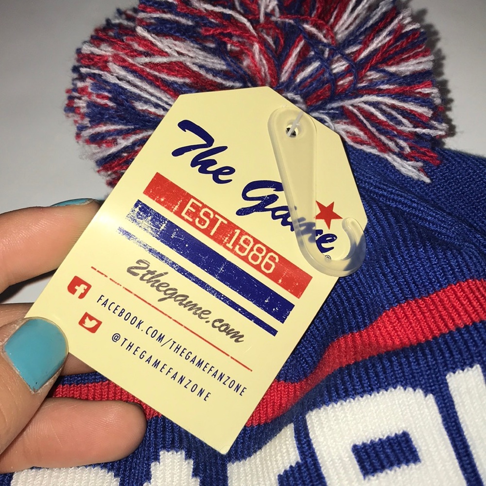 Henry County Patriots Beanie With Pom Blue and Red - Picture 2 of 5